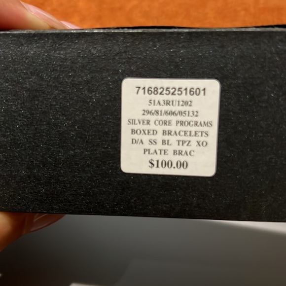 Silver Blue Topaz Infinity Bracelet - Picture 6 of 6